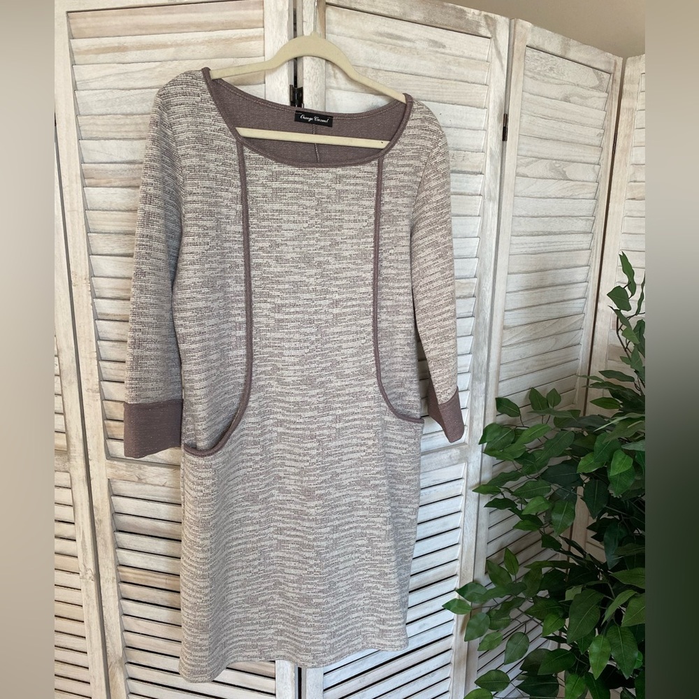 Textured knee length dress